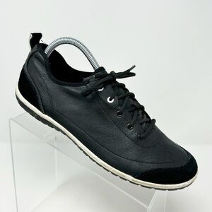 Clarks Privo Black Leather Comfort Lace Up Sneakers Size 10 Active Outdoors